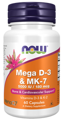 NOW Mega D-3 & MK-7 60 capsules