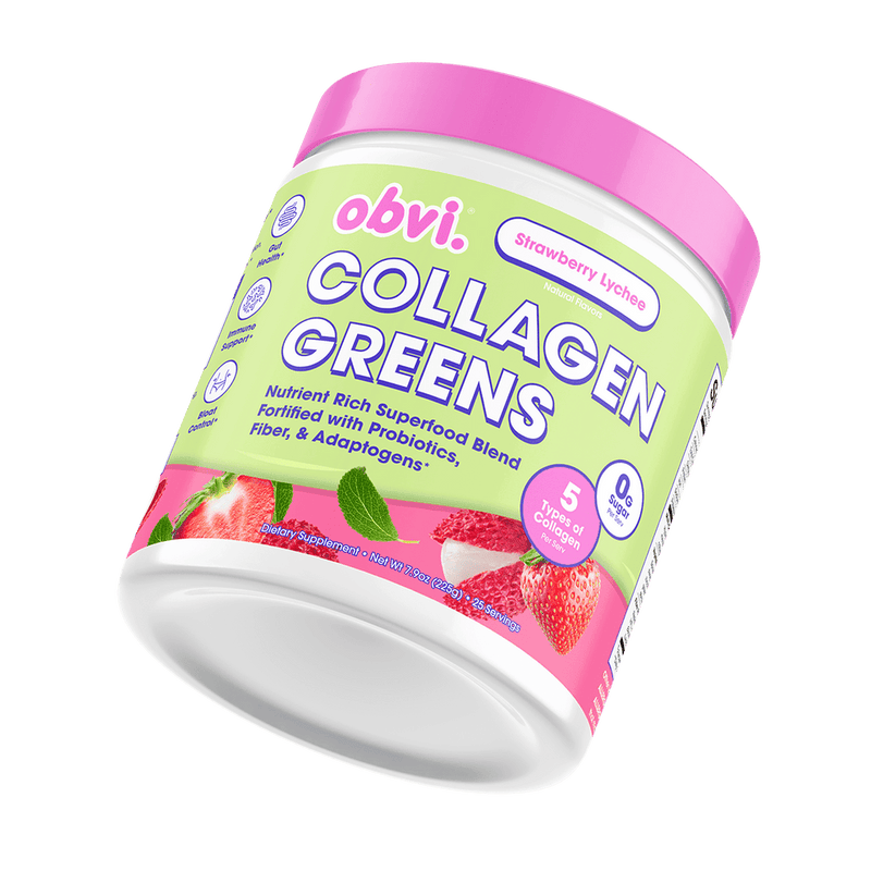 Obvi Collagen® Greens, 7.9 oz - Strawberry Lychee