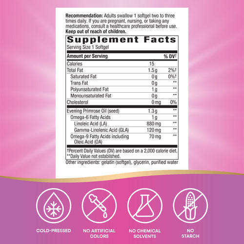 Nature's Way Evening Primrose Oil, Max Strength 120 softgels