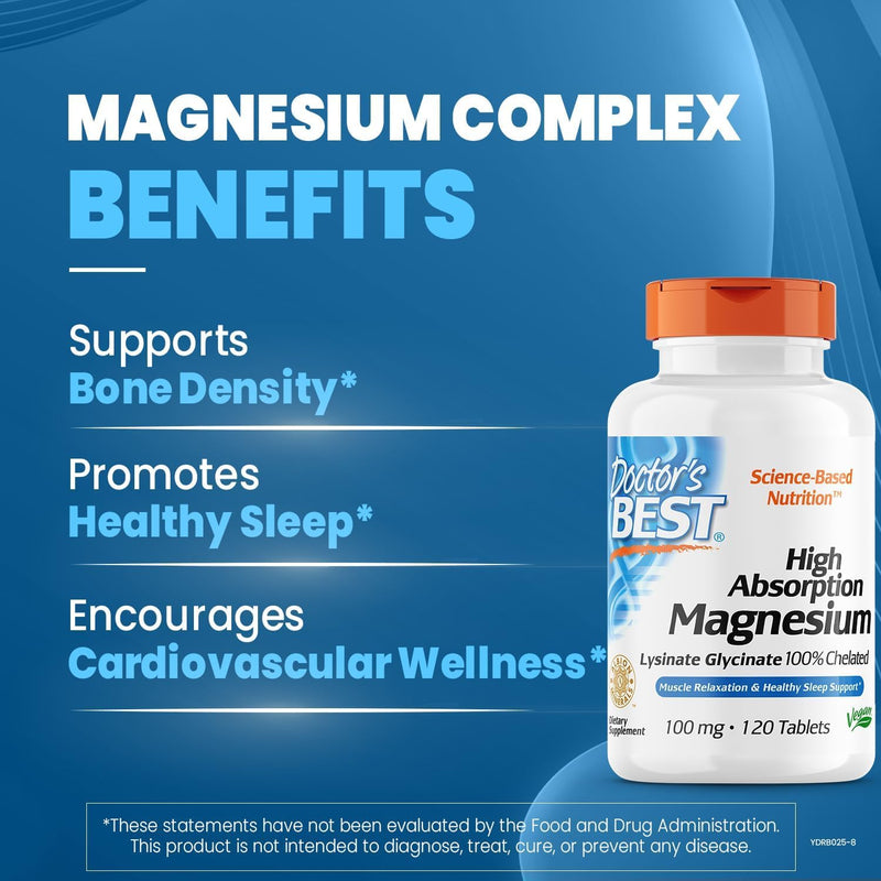 Doctor's Best High Absorption Magnesium 120 tablets