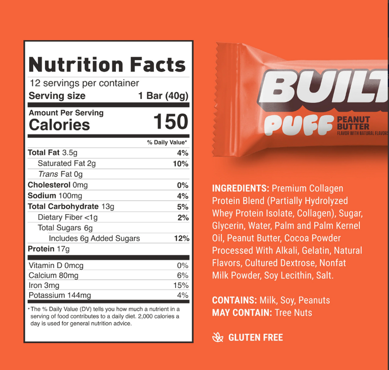 Built Bar Protein Puffs - Peanut Butter