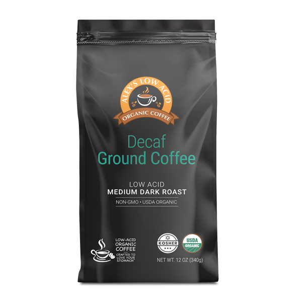 Alex's Low Acid Organic Coffee™ - Decaf Fresh Ground (12oz)