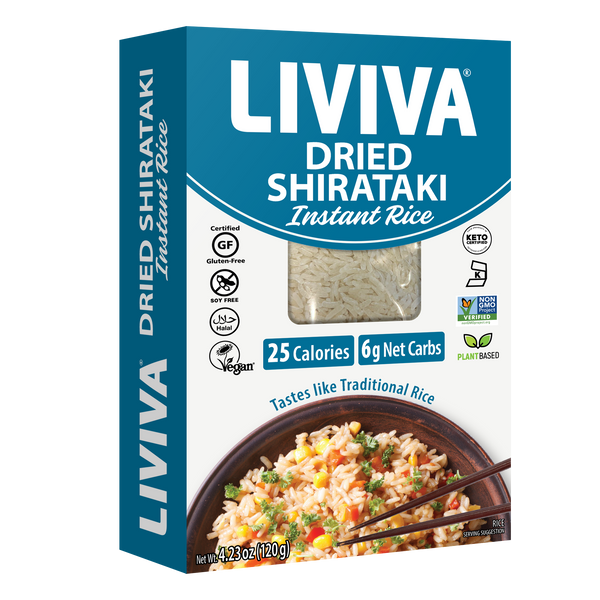 Liviva Dried Shirataki Instant Rice, One Box