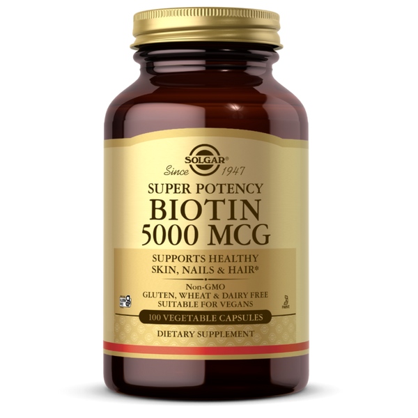 Solgar® Biotin 5000 mcg, 100 Vegetable Capsules