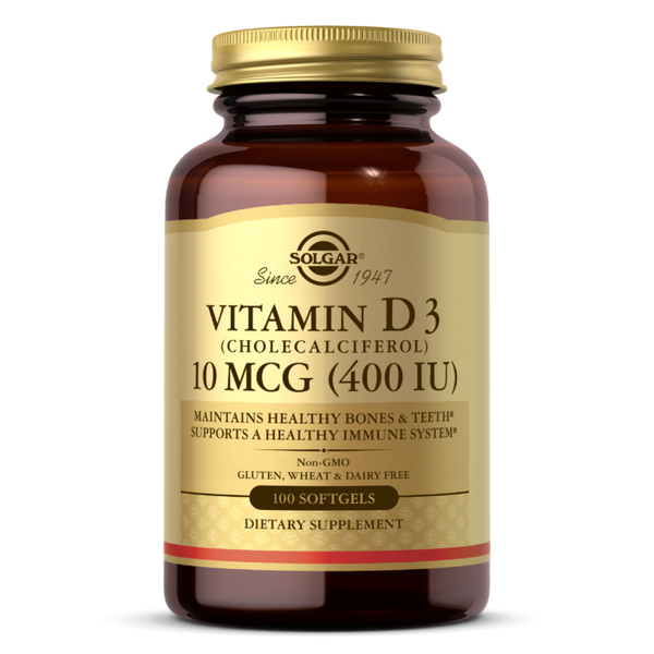 Solgar® Vitamin D3 (Cholecalciferol) 10mcg (400 iu) Softgels