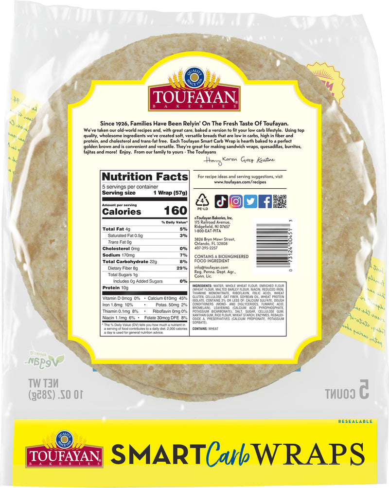 Toufayan Bakeries Low Carb/Low Sodium Wrap