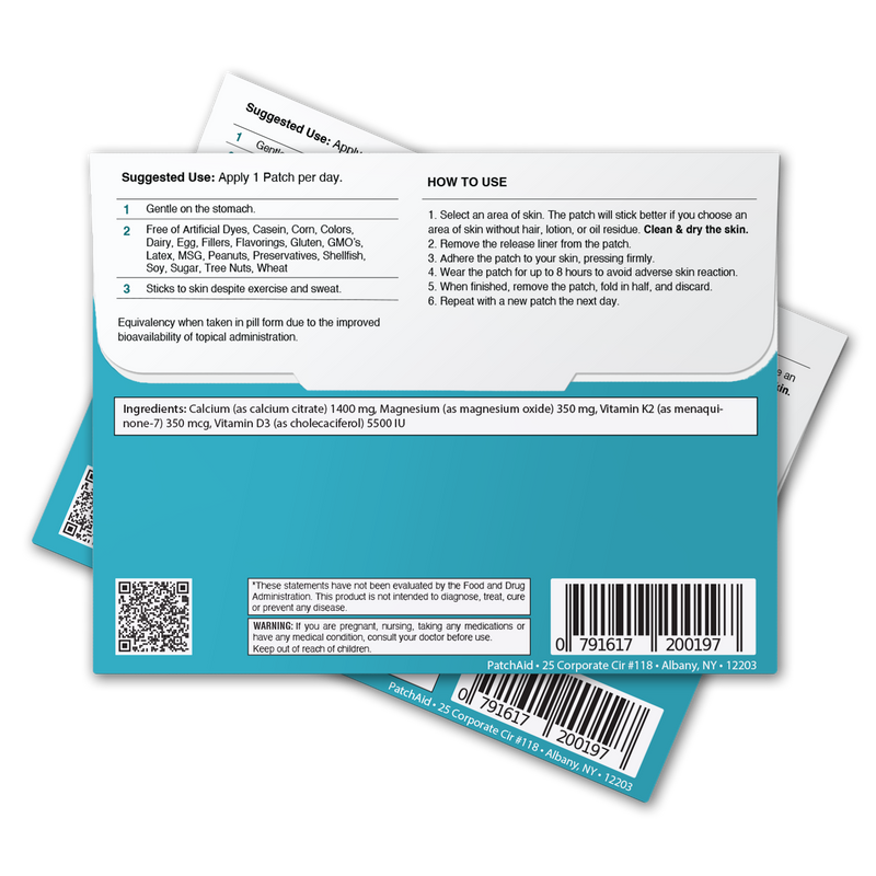 Vitamin D3 Plus Calcium Vitamin Patch by PatchAid
