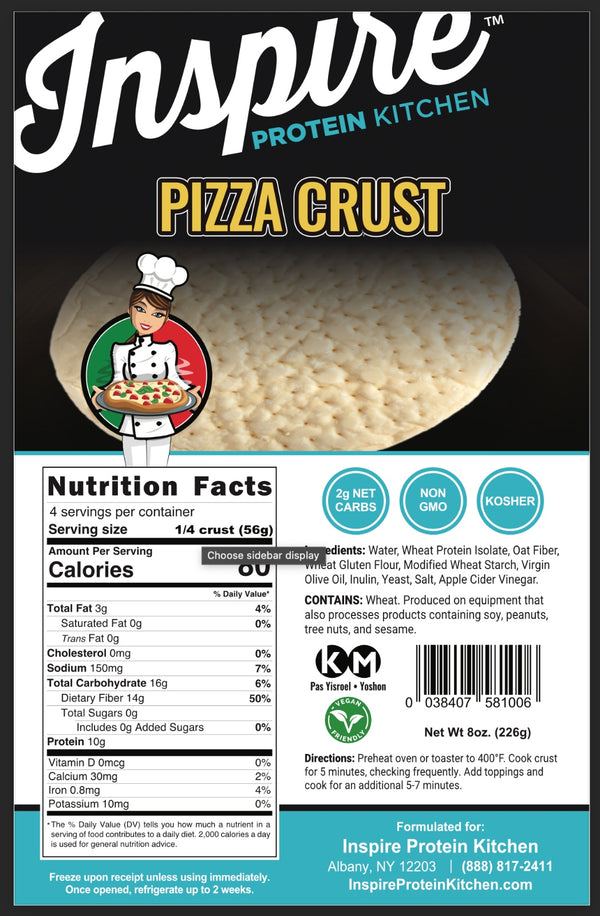 Inspire Protein Kitchen Pizza Crust – 2 Net Carbs, 10g Protein, Low-Carb Perfection