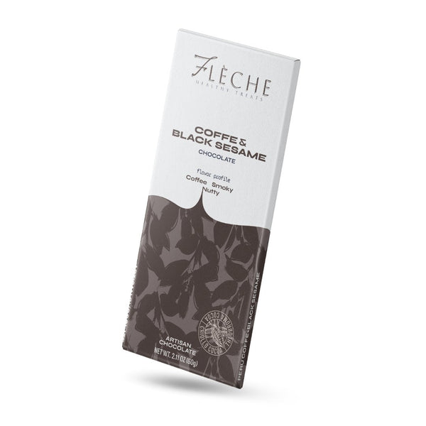 Flèche Healthy Treats Sugar-Free Coffee & Black Sesame Artisan Dark Chocolate