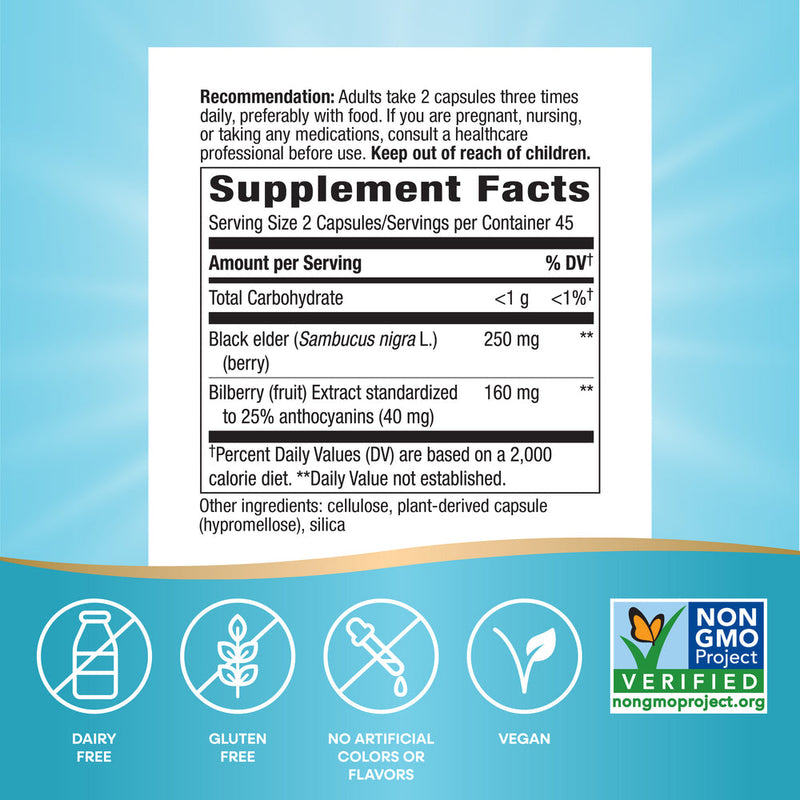 Nature's Way Bilberry Extract 90 vegan capsules
