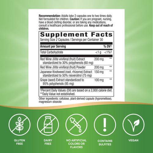 Nature's Way Resveratrol 60 vegan capsules