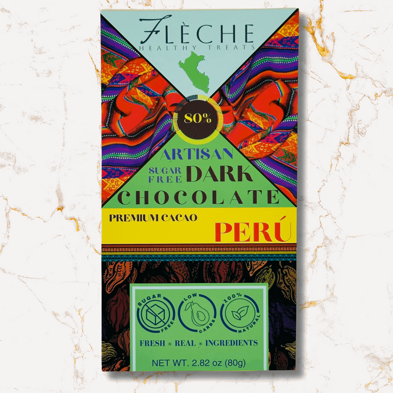 Flèche Healthy Treats Sugar-Free Premium 80% Dark Chocolate