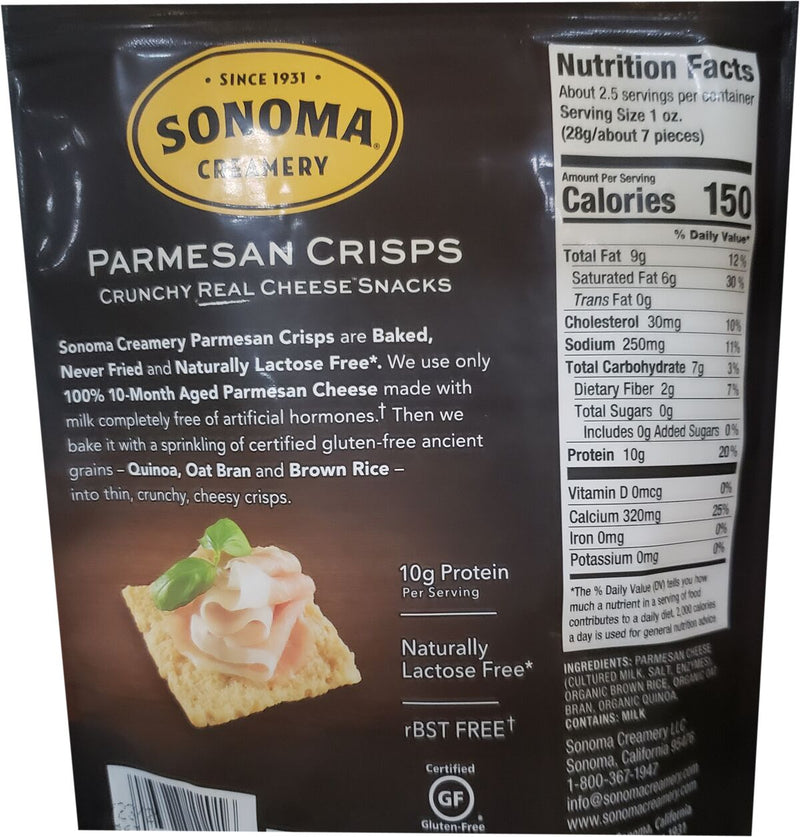 Sonoma Creamery Parmesan Crisps 2.25 oz 