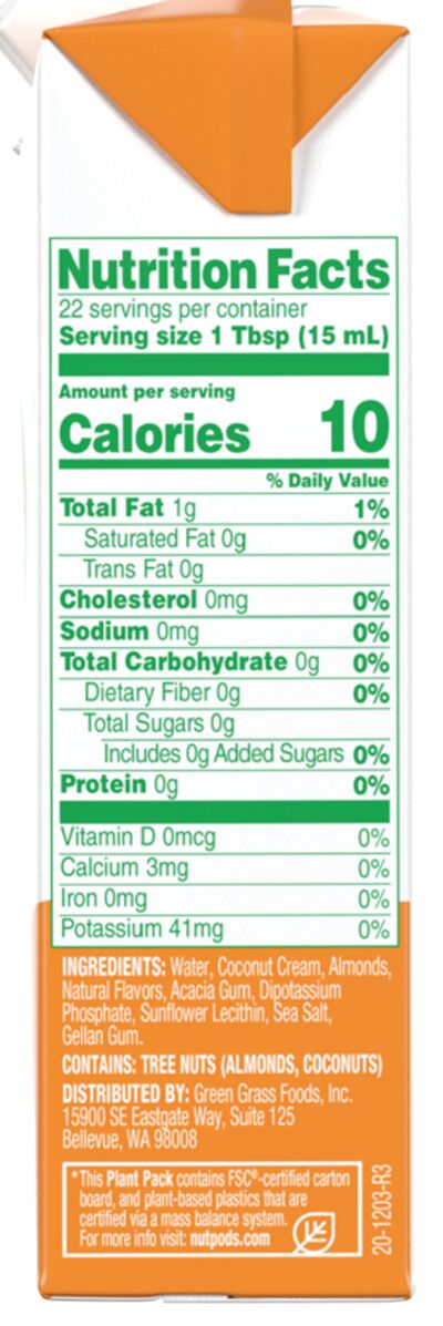 Nutpods Almond + Coconut Unsweetened Creamer