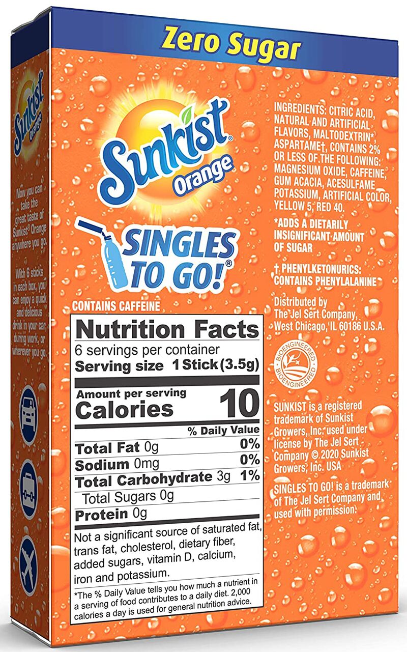 Sunkist Zero Sugar Singles-to-Go