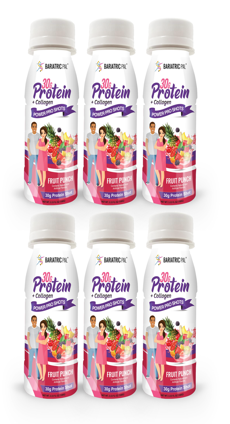 BariatricPal 30g Whey & Collagen Complete Protein Power Pro Shots - Fruit Punch