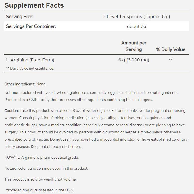 NOW L-Arginine