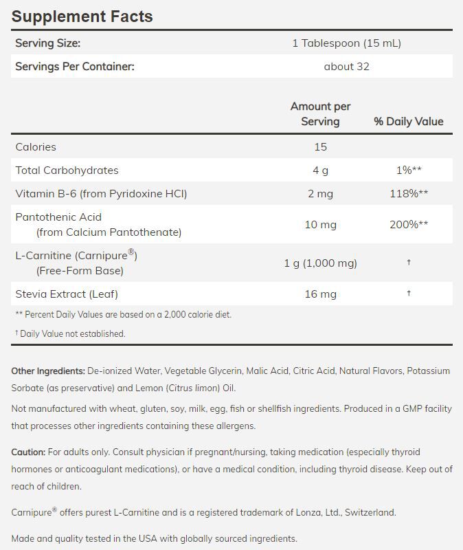 NOW Liquid L-Carnitine