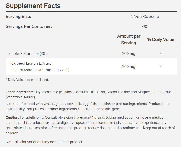 NOW Indole-3-Carbinol 60 veg capsules 