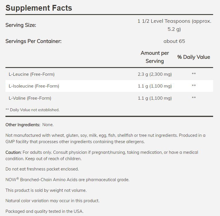 NOW Branched Chain Amino Acids