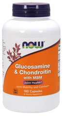 NOW Glucosamine & Chondroitin with MSM - 180 Veg Capsules