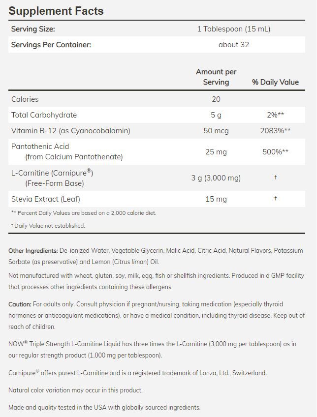 NOW Liquid L-Carnitine