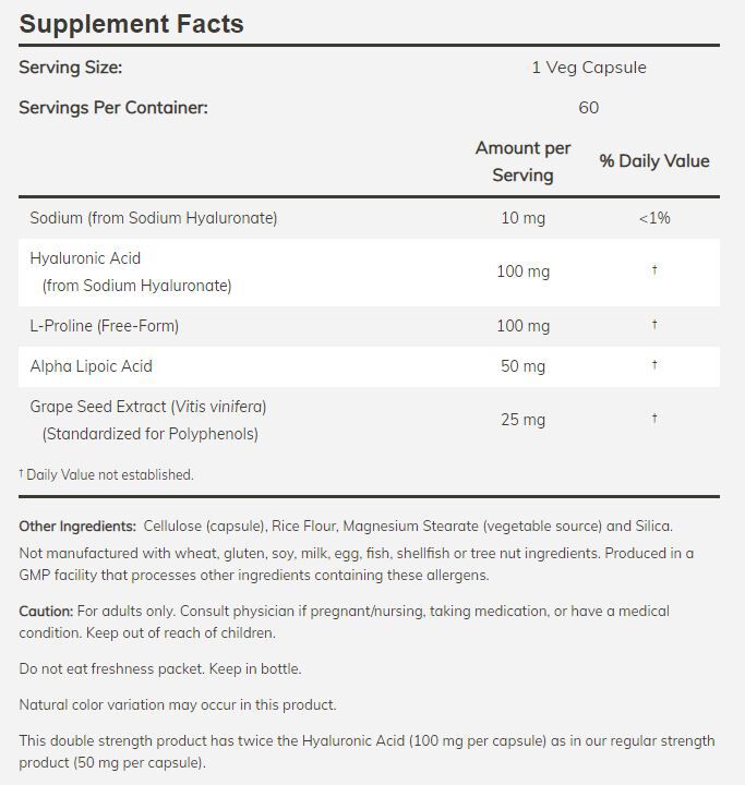 NOW Hyaluronic Acid