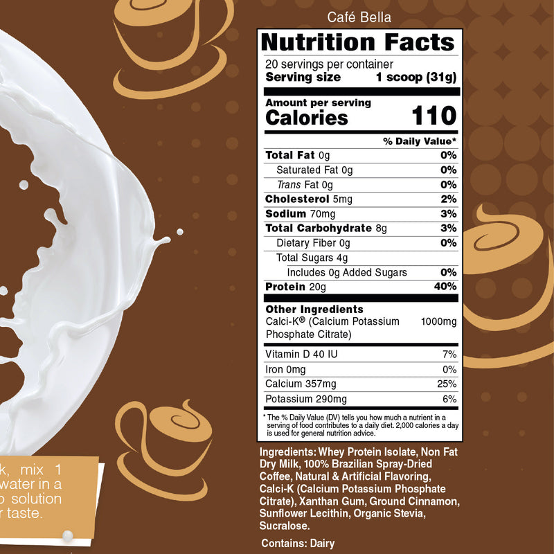 Inspire Cafe Bella Protein Powder by Bariatric Eating