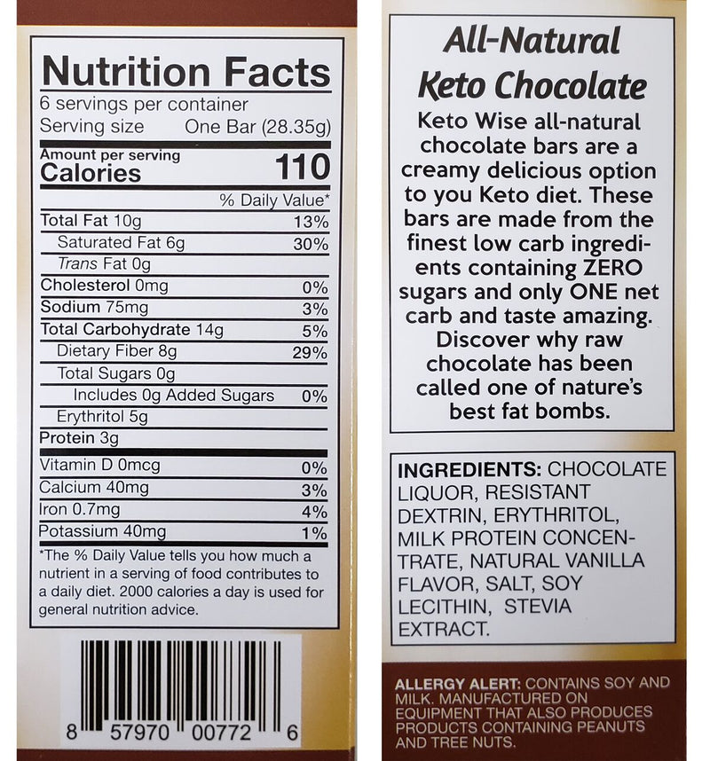 Healthsmart Keto Wise Solid Chocolate Fat Bombs