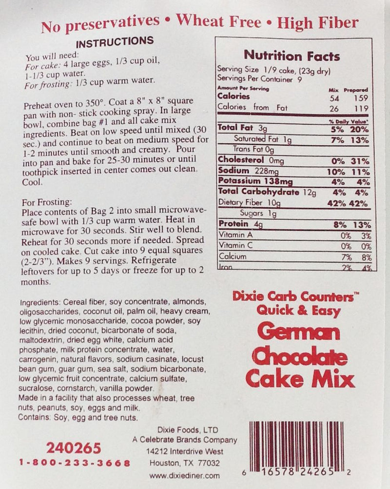 Dixie USA Carb Counters Snackin' Cake Mix