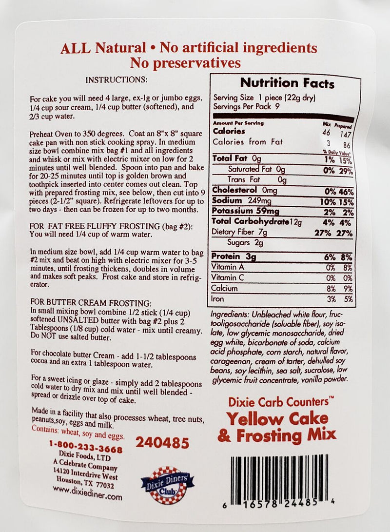 Dixie USA Carb Counters Snackin' Cake Mix