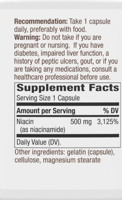 Nature's Way Niacinamide, Non-Flushing 100 capsules 