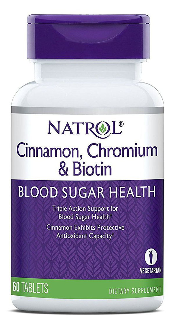 Natrol Cinnamon, Chromium & Biotin 60 tablets 