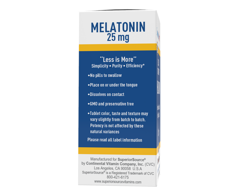 Superior Source Extra Strength Melatonin 25mg MicroLingual® Instant Dissolve Tablets 