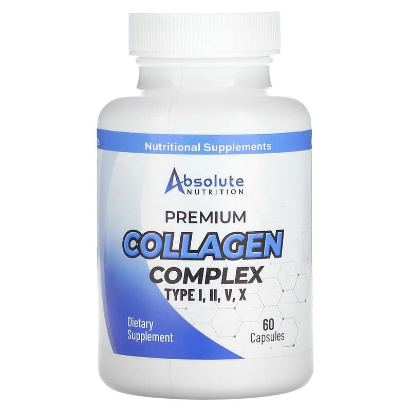 Absolute Nutrition Premium Collagen Complex Type I, II, V and X 60 Count