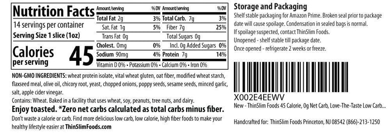 ThinSlim Foods Love the Taste Zero Carb Bread