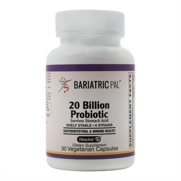 BariatricPal Prebiotic & Probiotic 20 Billion CFU Gastrointestinal & Immune Health Capsules with FiberAid™