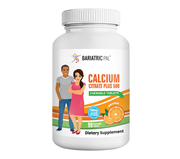 BariatricPal Calcium Citrate 500mg Chewable Tablets - Orange (Brand New!)