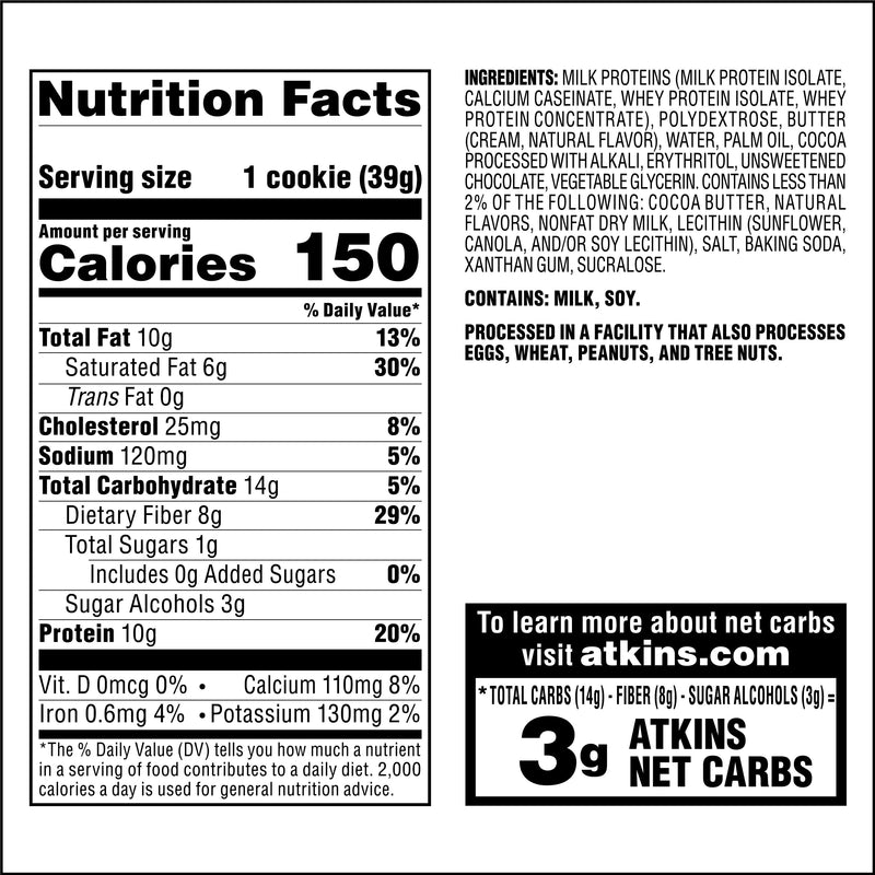 Atkins Nutritionals Snack Protein Cookies (4 cookies)