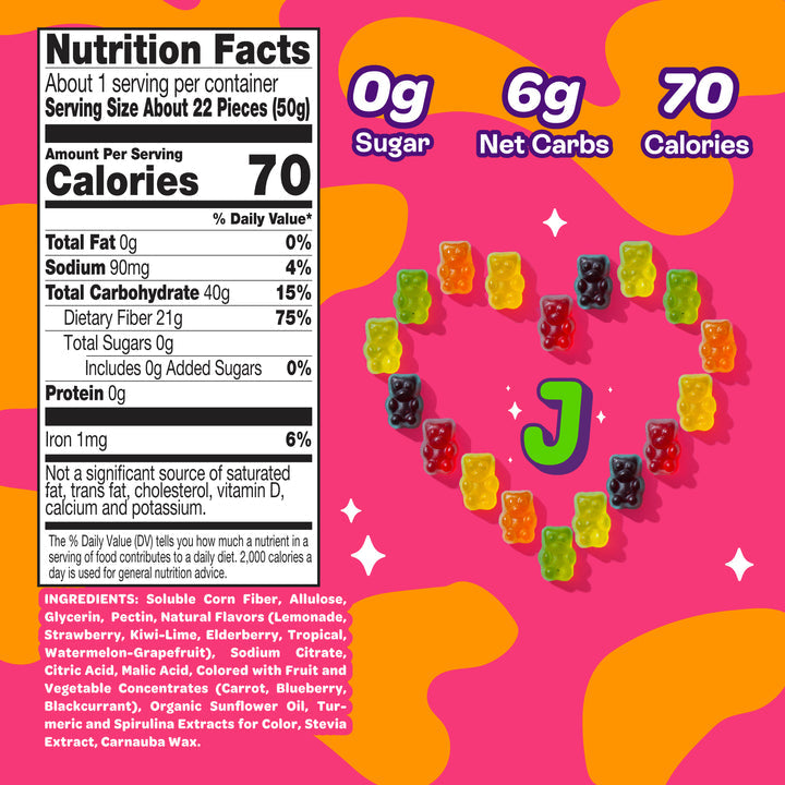 Joyride Zero Sugar Fruity Gummy Bears 1.7 oz