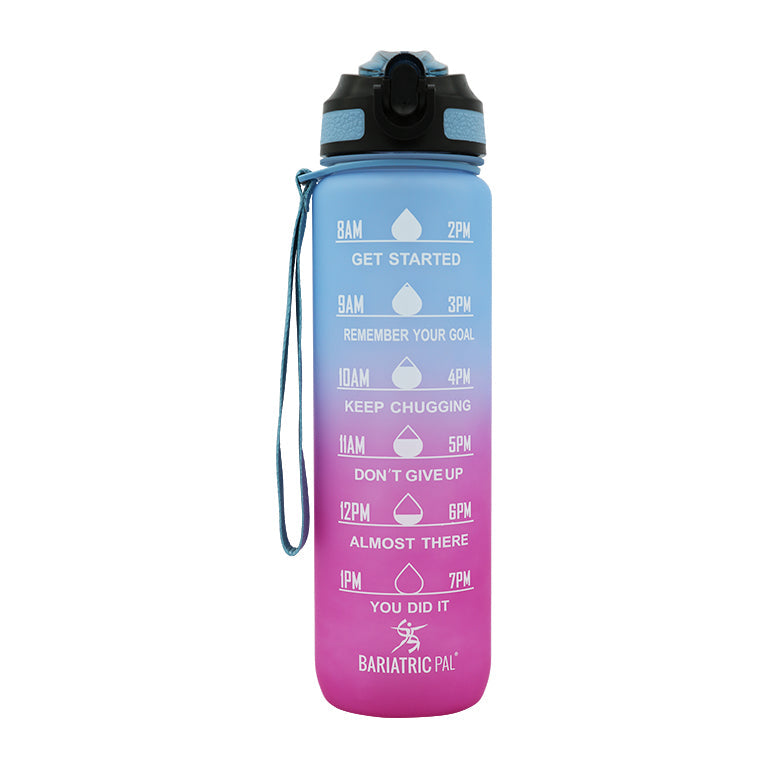 Hydrate & Inspire 32oz Motivational Water Bottle by BariatricPal - With Built-In Straw