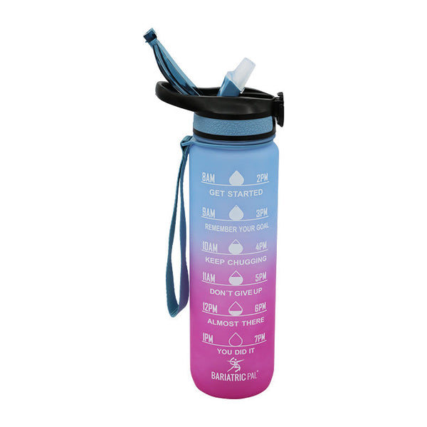 Hydrate & Inspire 32oz Motivational Water Bottle by BariatricPal - With Built-In Straw