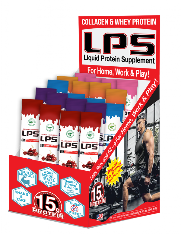 LPS Sugar Free® Collagen & Whey Liquid Protein Supplement by Nutritional Designs 1 oz Packets Variety Pack - 30 Count 