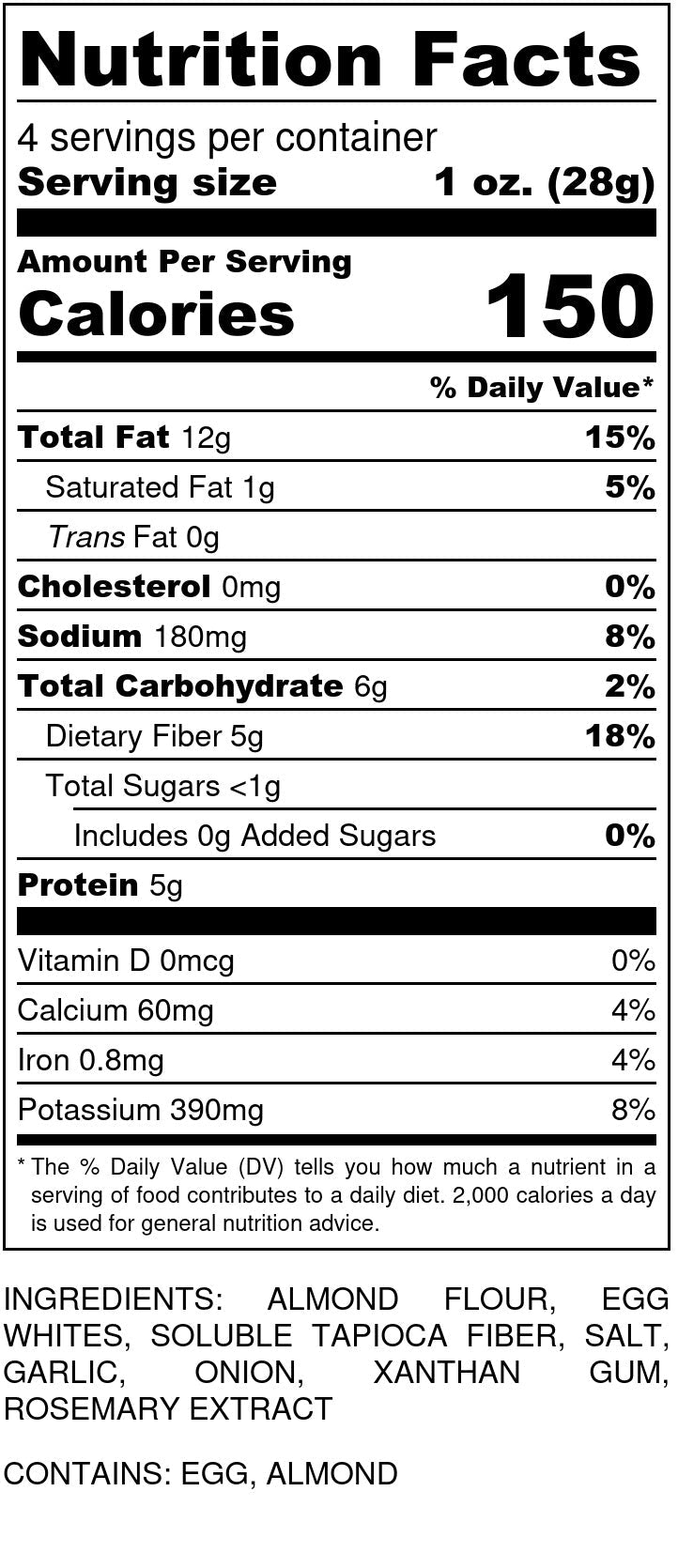 Almond Flour Crackers by Real Phat Foods (4 oz) 