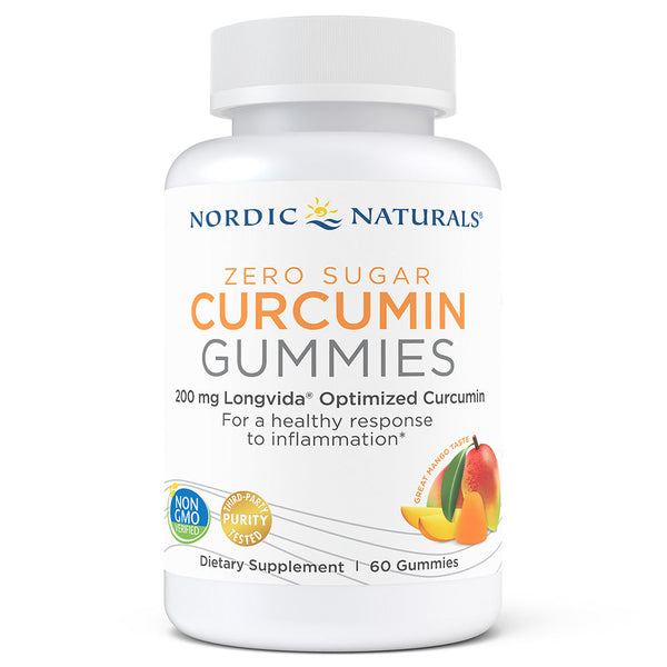 Nordic Naturals Zero Sugar Curcumin Gummies (200mg), Mango, 60 Gummies