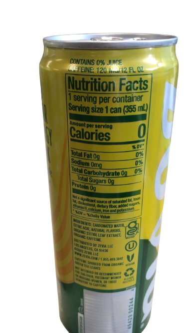 Zevia Zero Calorie Energy