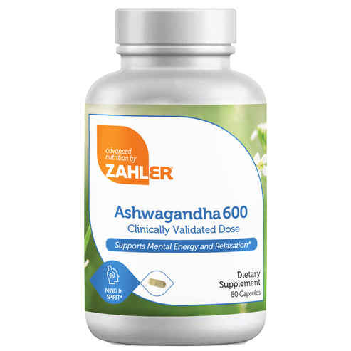 Ashwagandha 600mg Kosher Capsules by Zahler