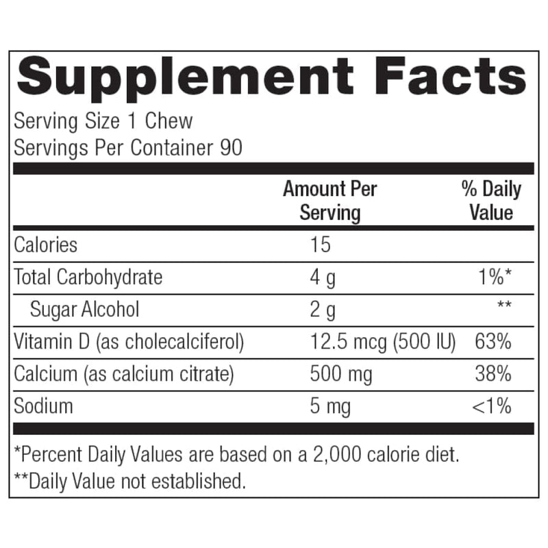 Bariatric Advantage Calcium Citrate Chewy Bites 500mg