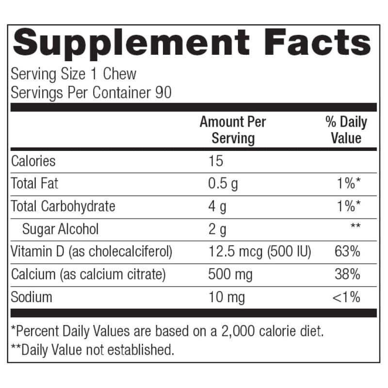 Bariatric Advantage Calcium Citrate Chewy Bites 500mg - Available in 10 Flavors! 