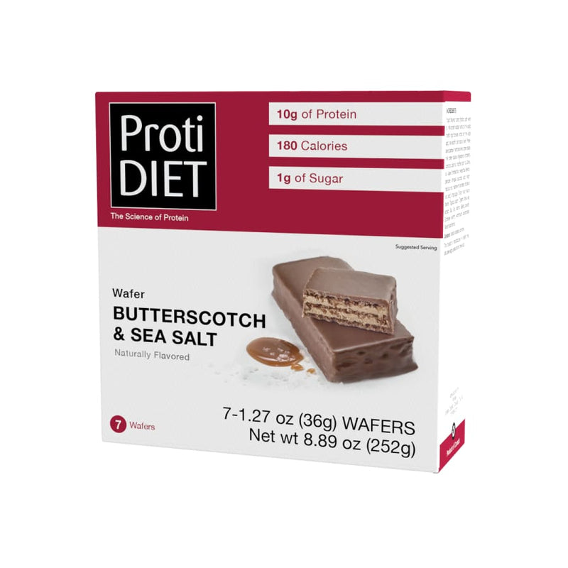 Proti Diet 10g Protein Wafer Bars - Butterscotch and Sea Salt (CLEARANCE: Best by November 21, 2024)